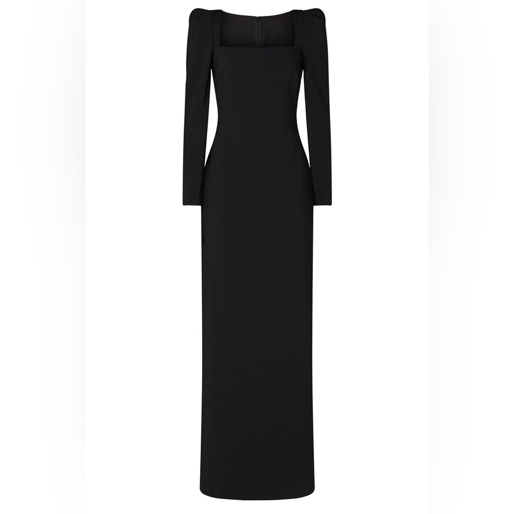 Badgley Mischka Black Long Sleeve Gown - Picture 4 of 15